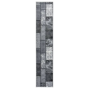 Chodnik dywanowy, BCF, szary z geometrycznym wzorem, 60x450 cm