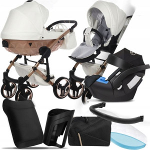 Wózek Junama 3w1 Mirror Satin V2 05 I + Cybex Aton