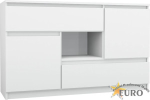 Komoda 2 szuflady plus 2 szafki 120cm BIAŁA