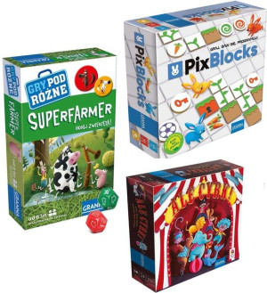 Granna zestaw gier PixBlocks + Super Farmer Superfarmer + gratis Gra Ale cy