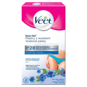 Veet Veet plastry wosk do depilacji bikini miejsca intymne skóra wrażliwa 1