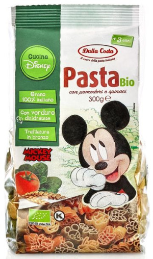 Makaron (semolinowy Trójkolorowy) Disney Mickey Bio 300 G - Dalla Costa