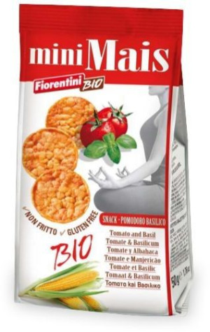 Krążki Kukurydziane Z Pomidorami I Bazylią Bezglutenowe Bio 50 G - Fiorenti