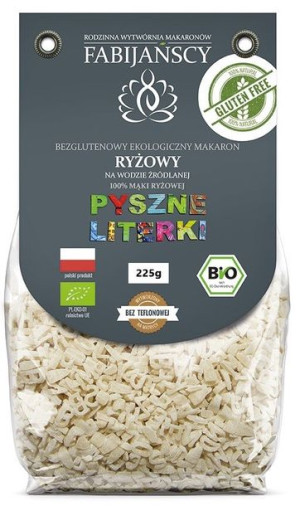 Makaron (z Ryżu Białego) Literki Bezglutenowy Bio 225 G - Fabijańscy