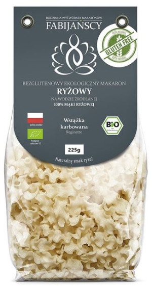 Makaron (z Ryżu Białego) Wstążka Karbowana Reginette Bezglutenowy Bio 225 G