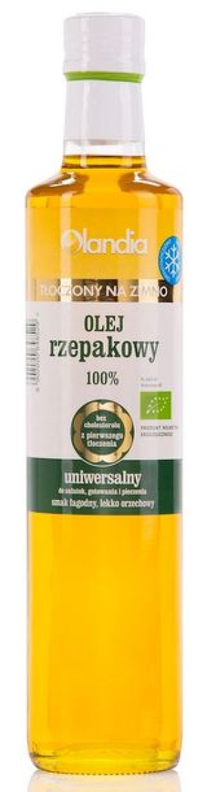 Olej Z Zarodków Rzepaku Uniwersalny Tłoczony Na Zimno Bio 500 Ml - Olandia