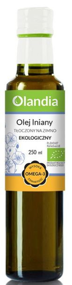 Olej Lniany Tłoczony Na Zimno Bio 250 Ml - Olandia