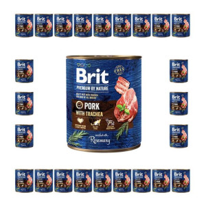 Pakiet Brit Premium By Nature Pork With Trachea Wieprzowina Tchawica 24 x 8