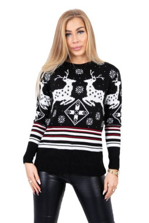 Sweter zimowy norweski wzór renifer