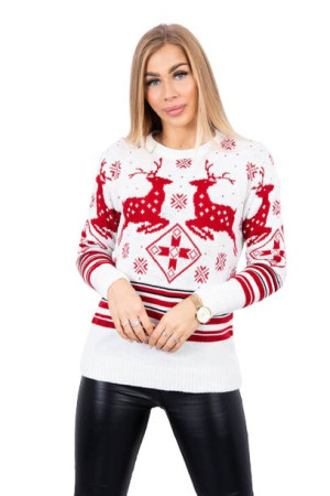 Sweter zimowy norweski wzór renifer