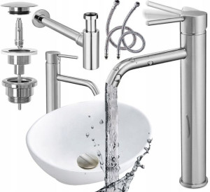 Zestaw Umywalka Sofia Mini Bateria Nexos Syfon