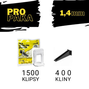 LEVELIZE MEGA PAKA klipsy 1,4mm/1500sztuk + kliny 400 sztuk