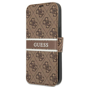 Guess 4G Stripe Book | Etui do iPhone 13 Mini - BROWN
