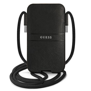 Guess Saffiano Strap | Torebka na smartfon 6.7' - BLACK