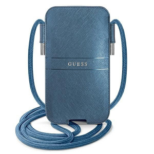 Guess Saffiano Strap | Torebka na smartfon 6.7' - BLUE
