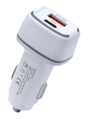 Wisko M-105 QC 3.0+PD | Ładowarka samochodowa USB-A+C  - WHITE