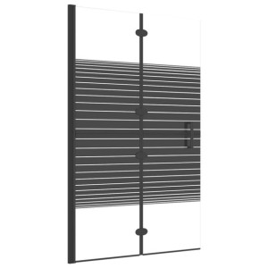 Składana kabina prysznicowa, ESG, 80x140 cm, czarna