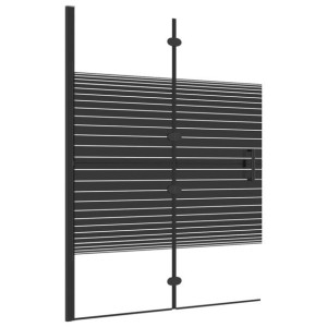 Składana kabina prysznicowa, ESG, 100x140 cm, czarna