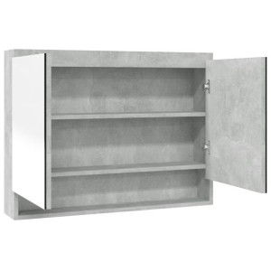 Szafka łazienkowa z lustrem, 80x15x60 cm, MDF, szarość betonu