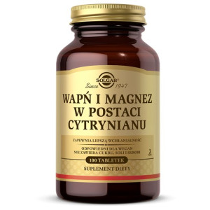 Wapń I Magnez W Postaci Cytrynianu Solgar Suplement Diety 100 Tabletek