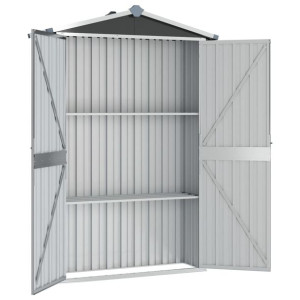 Szopa ogrodowa, antracyt, 107,5x46x183 cm, stal galwanizowana