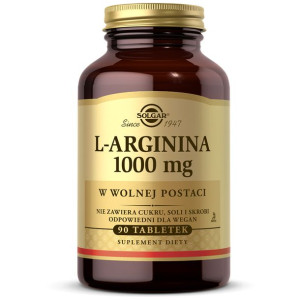Solgar L-arginina W Wolnej Postaci 1000mg Suplement Diety 90 Tabletek