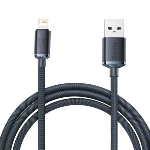 Baseus Kabel bezbarwny Shine USB na Lightning 2,4A 2 metry CAJY000101 czarn