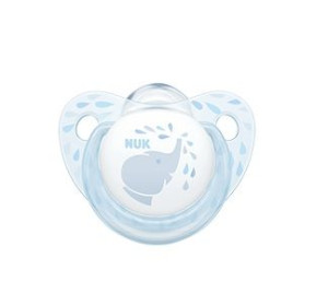 NUK Smoczek uspokajający 0-6 mies. (silikon) Trendline BABY BLUE słonik