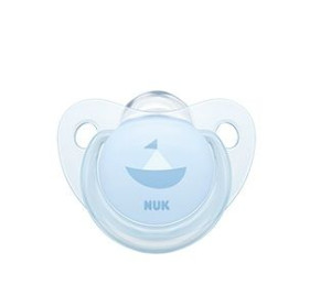 NUK Smoczek uspokajający 0-6 mies. (silikon) Trendline BABY BLUE łódka