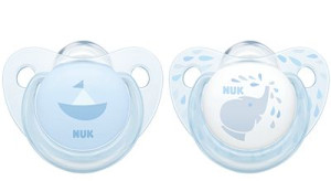 NUK Smoczek uspokajający 0-6 mies. (silikon) Trendline BABY BLUE 2 szt./pud