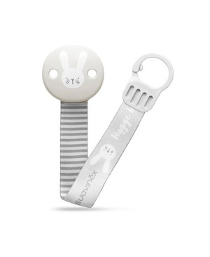 Suavinex Klips do smoczka z tasiemką Królik szary | Hygge Baby