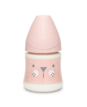 Suavinex Butelka 150ml smoczek okrągły silikonowy o wolnym przepływie Kotek