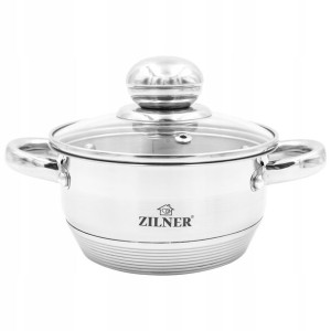 Solidny Garnek Stal Grube Dno Miarka Śr.14cm / 1l