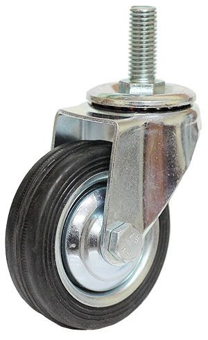 Koło Obrotowe 75 Mm Skrętne Guma Kółko Gwint 12 Mm