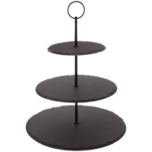 Patera Kamienna Trzypoziomowa Łupek Naturalny 35cm