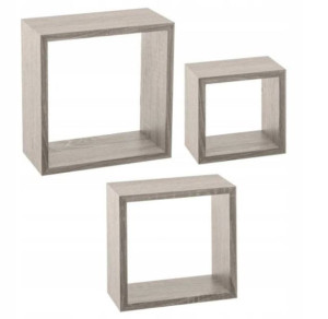 Zestaw 3 Półek Ściennych Wiszacych Komplet Cube