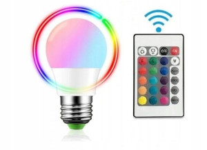 Żarówka Led Rgb Kolorowa 16 E27 12w + Pilot