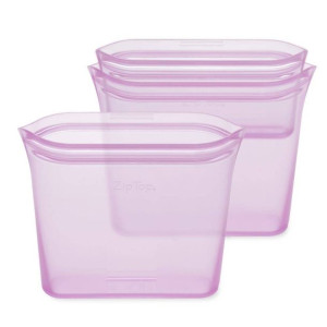 Zestaw 3 silikonowych torebek Zip Top na żywność- lavender