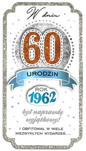 Kartka dla urodzonych w 1962r na 60 lat PM205