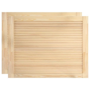 Drzwi żaluzjowe, 2 szt., lite drewno sosnowe, 39,5 x 59,4 cm