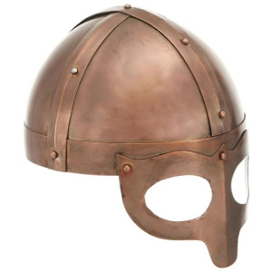 Replika zabytkowego hełmu Wikinga, LARP, stal miedziana