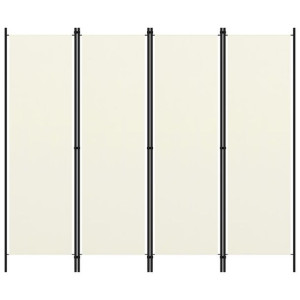 Parawan 4-panelowy, kremowy, 200 x 180 cm
