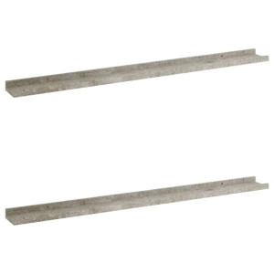 Półki ścienne, 2 szt., szarość betonu, 100x9x3 cm