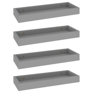 Półki ścienne Loggia, 4 szt., szare, 40x15x4 cm, MDF