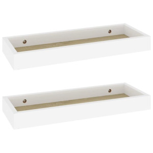 Półki ścienne Loggia, 2 szt., dębowo-białe, 40x15x4 cm, MDF