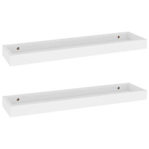 Półki ścienne Loggia, 2 szt., białe, 60x15x4 cm, MDF