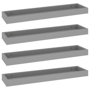 Półki ścienne Loggia, 4 szt., szare, 60x15x4 cm, MDF