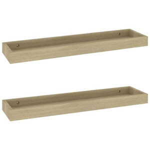 Półki ścienne Loggia, 2 szt., kolor dębu, 60x15x4 cm, MDF