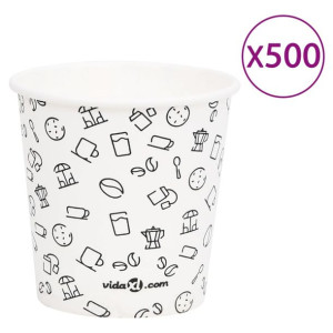 Papierowe kubki, 120 ml, 500 szt., biało-czarne