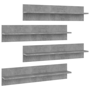 Półki ścienne, 4 szt., szarość betonu, 80 x 11,5 x 18 cm